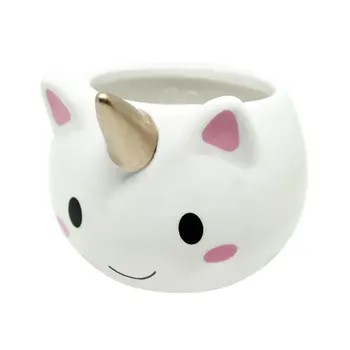 

Cute Cartoon Unicorn-shaped Mug 3D Ceramic Coffee Cup With Colorful Handle for Home Office Unique Children Gift FG-4102