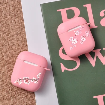 

Clear Flower Cherry Blossom Rose Floral Case For Airpods 1 2 Silicon Wireless Bluetooth Earphone For Air Pods Cases Pink Sand