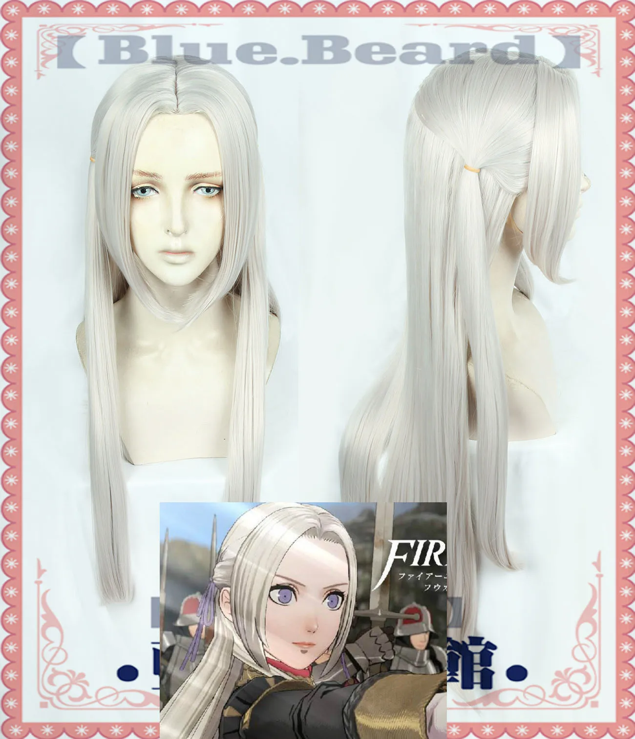 

Edelgard Von Fresberg Fire Emblem Wig Cosplay Costume Heat Resistant Synthetic Hair Wig+ Free Wig Cap