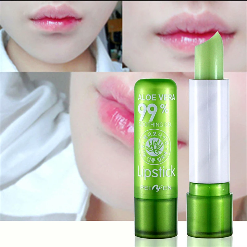 1pcs Aloe Vera Lipstick Color Changing Lip Balm Lasting Moisturizing Moisturizing Waterproof Temperature Change Lip Balm
