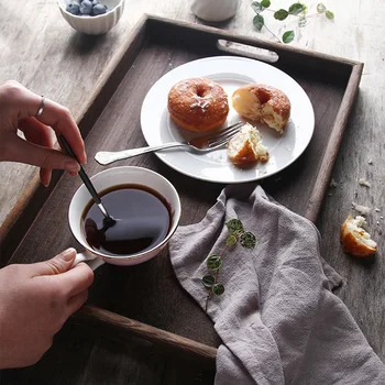 

New Creative Wooden Tea Trays Rectangular Solid Wood Trays Home Kitchen Storage Tray Food Tray For Household Items Storage