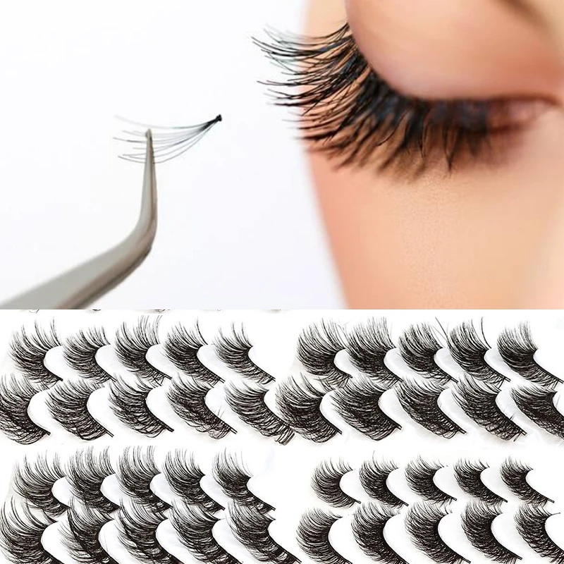 

Hot 5 Pair 3D Natural Thick False Fake Eyelashes Eye Lashes Makeup Extension Natural Faux Mink Lashes Eyelashes Maquillaje