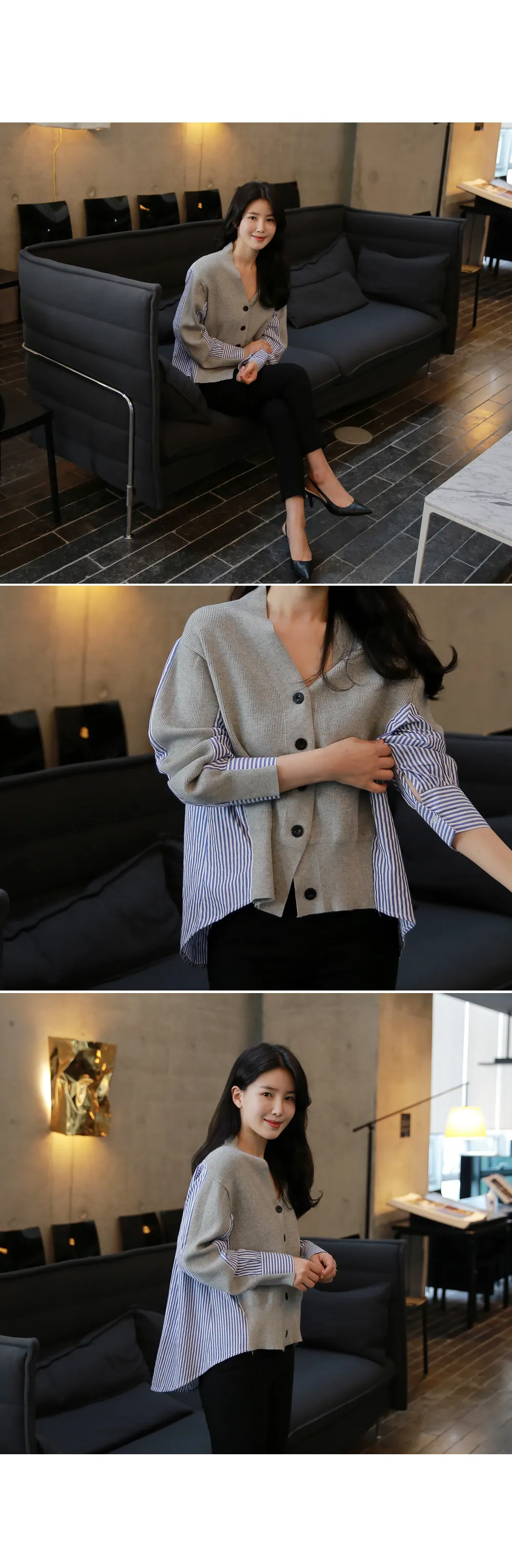 Корейский женский свитер с v-образным вырезом однобортный Свободный вязаный кардиган свитер женский