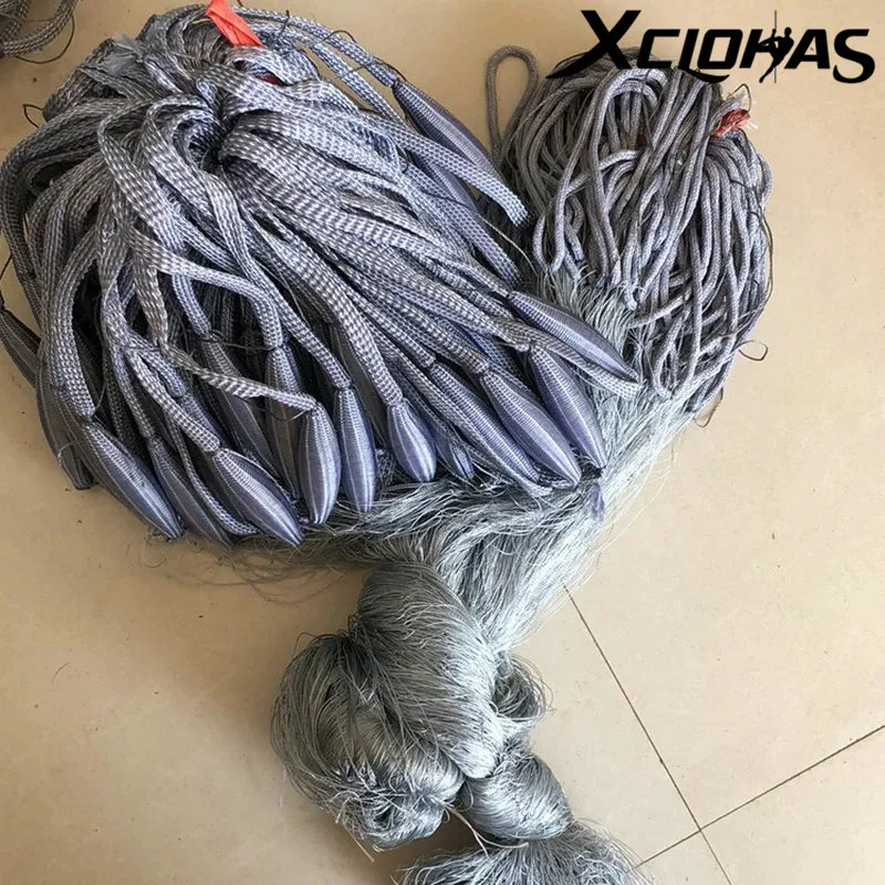3Layer European Style Fishing Net Fish Gill Net Finland Network 1.8x30M/60M Handmade Sticky Gill Net Small Mesh Fishing Tackle