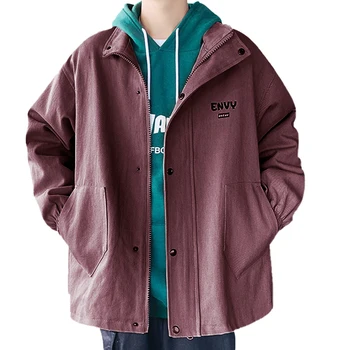 

Outwear Jackets Men Clothes Autumn Casual Long Sleeve Jackets Coats Turn-down Collar Coats Singer-breasted Jackets Male