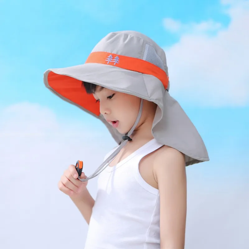 Kids Sun Hat Wide Brim Bucket Cap Children Summer Beach Hat Girls Boys Outdoor Travel Sun Hats Casual Fisherman Caps