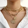 17KM Fashion Asymmetric Lock Necklace for Women Twist Gold Silver Color Chunky Thick Lock Choker Chain Necklaces Party Jewelry 4
