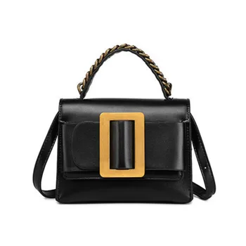 

Genuine Leather Luxury Handbag Women Solid Color Bag Large Capacity Butterfly Square Buckle Shoulder Bag Women Leather Handbags