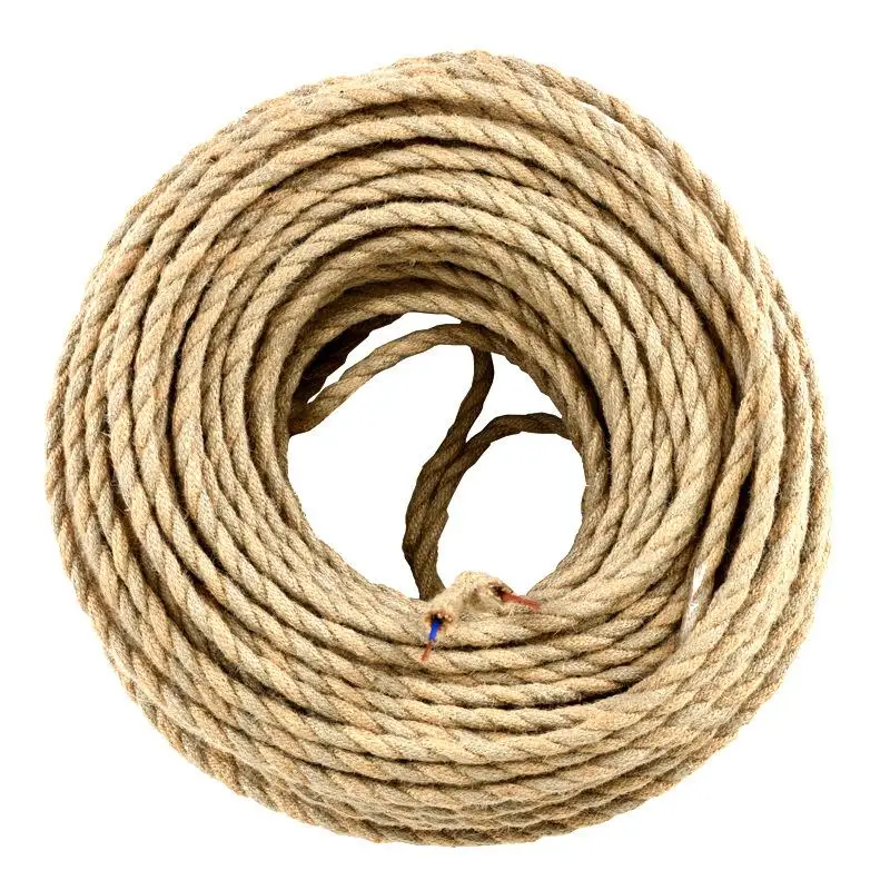 

Retro 2 Cores Wire Twisted Cable Braided Electrical Retro Pendant Light Lamp Line Hemp Vintage Rope Textile Wire Cables
