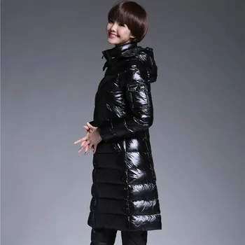 

Korean Black Slim Fit Womens Down Jacket Thick Warm Overcoat Duck Down Hooded Female Jacket Motorcycle Windbreaker Parka Coats