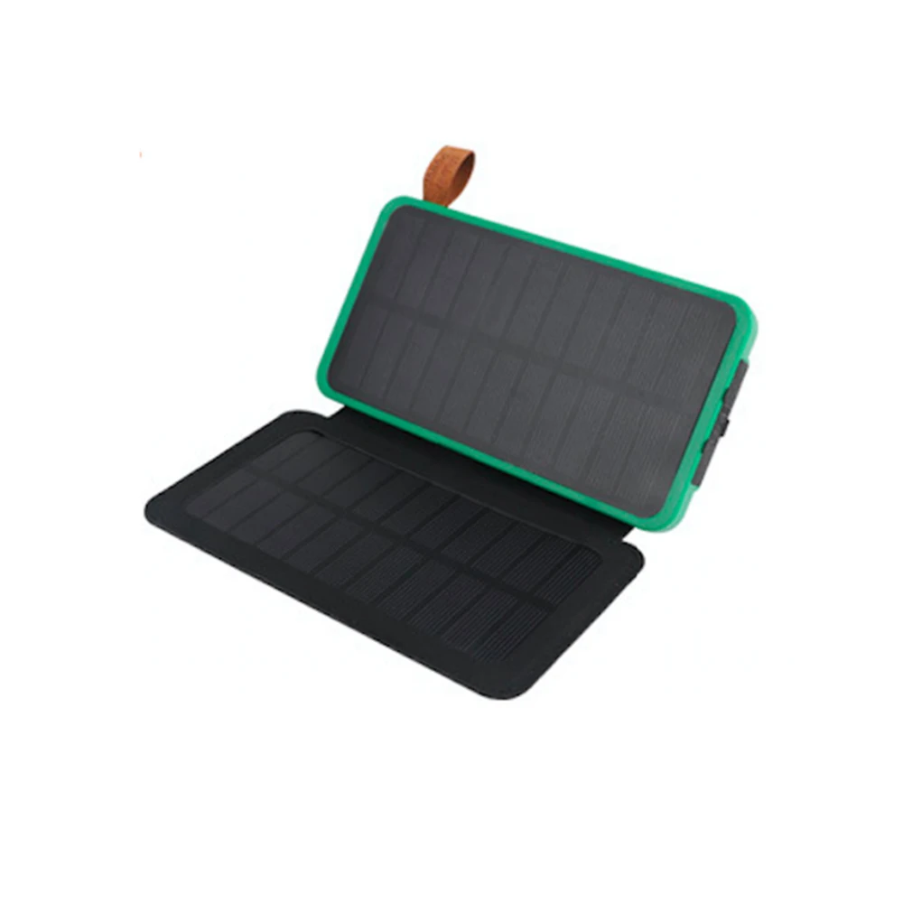 green 2solar panels Бренд Xiaomi Солнечный Мощность банк сокровище складной Открытый Водонепроницаемый QI 3,0 Портативный Зарядное устройство де, НЧ-динамик, внешний Батарея - Цвет: green 2solar panels