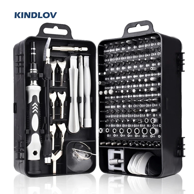 KINDLOV 135 In 1 Screwdriver Set Torx Hex S2 Screwdriver Bits Tap Screw Driver Pocket Wrench