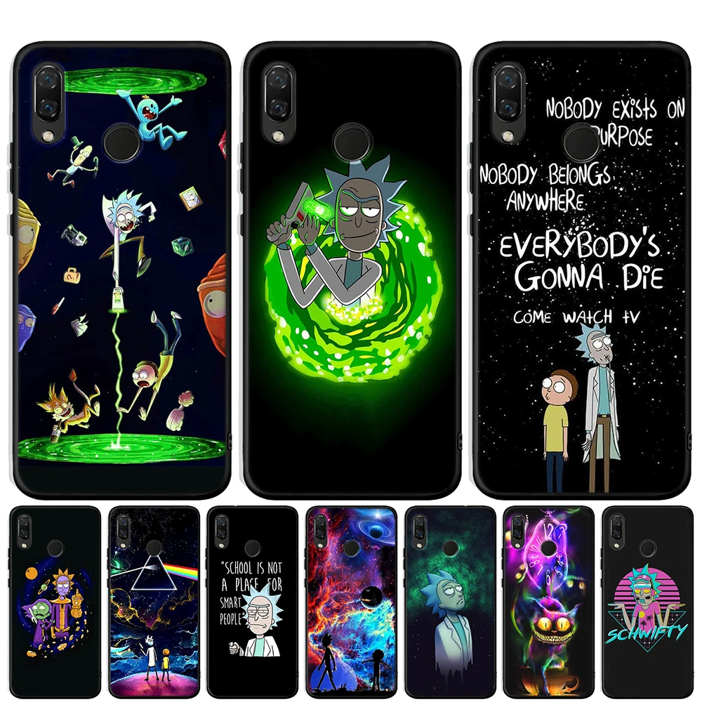 

Anime Rick and Morty Cartoon Anime Phone Case For Honor 20 Pro 10 9 9i 8 Lite 8X 8S 8C 7A 7X V20 View 20 Black Cover Coque Etui