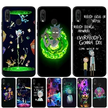 애니메이션 릭과 모티 만화 애니메이션 전화 케이스 명예 20 프로 10 9 9i 8 라이트 8x8 s 8c 7a 7x v20 보기 20 블랙 커버 coque etui(China)