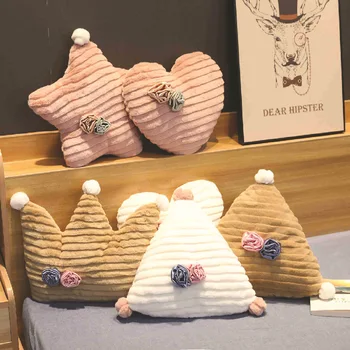 

Creative Nordic Wind Plush Stars Crown Moon Love Triangle Pillow Cushion Home Decoration Bed Head Pillow Soft Toy Birthday Gifts