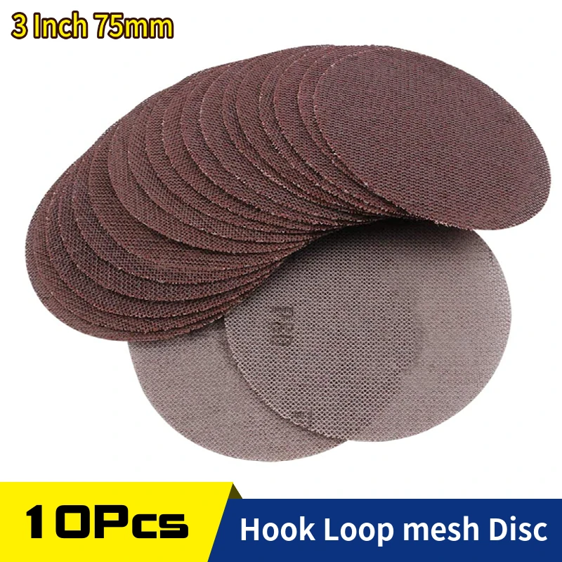 3 Inch Mesh Sanding Discs Dust Free Sandpaper 75mm Hook Loop Orbital