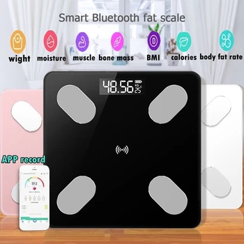 

Body Fat Scale Smart BMI Scale LED Digital Bathroom Wireless Weight Scale Balance bluetooth APP Android IOS Body Weight 26*26cm