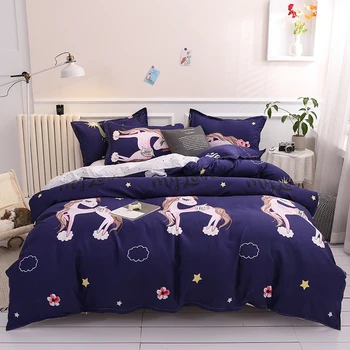 

BEST.WENSN Quality Unicorn Bedding Cotton Comforter Bedding Sets Quilt Cover+bedsheet +pillowcase -home Textile Simplicity Style