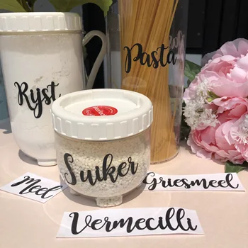

6 pcs Kitchen Jar Personalized Canister Die cut Vinyl Labels Decals Custom Sticker for Storage Boxes Glass Jar Tins Tubs Decal
