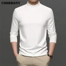 

COODRONY Brand Spring Autumn New Arrival All-Match Fashion Casual Pure Color Stand Collar Long Sleeve T-Shirt Men Clothing C5049