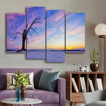 

Laeacco Sunset Clouds Sky Trees Canvas Painting Calligraphy Poster And Prints Living Room Wall Decor Art Home Decoration Picture