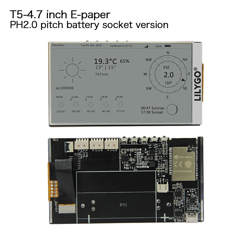 LILYGO T5-4.7 inch E-paper ESP32 V3 version 16MB FLASH 8MB PSRAM WIFI/Bluetooth for arduino