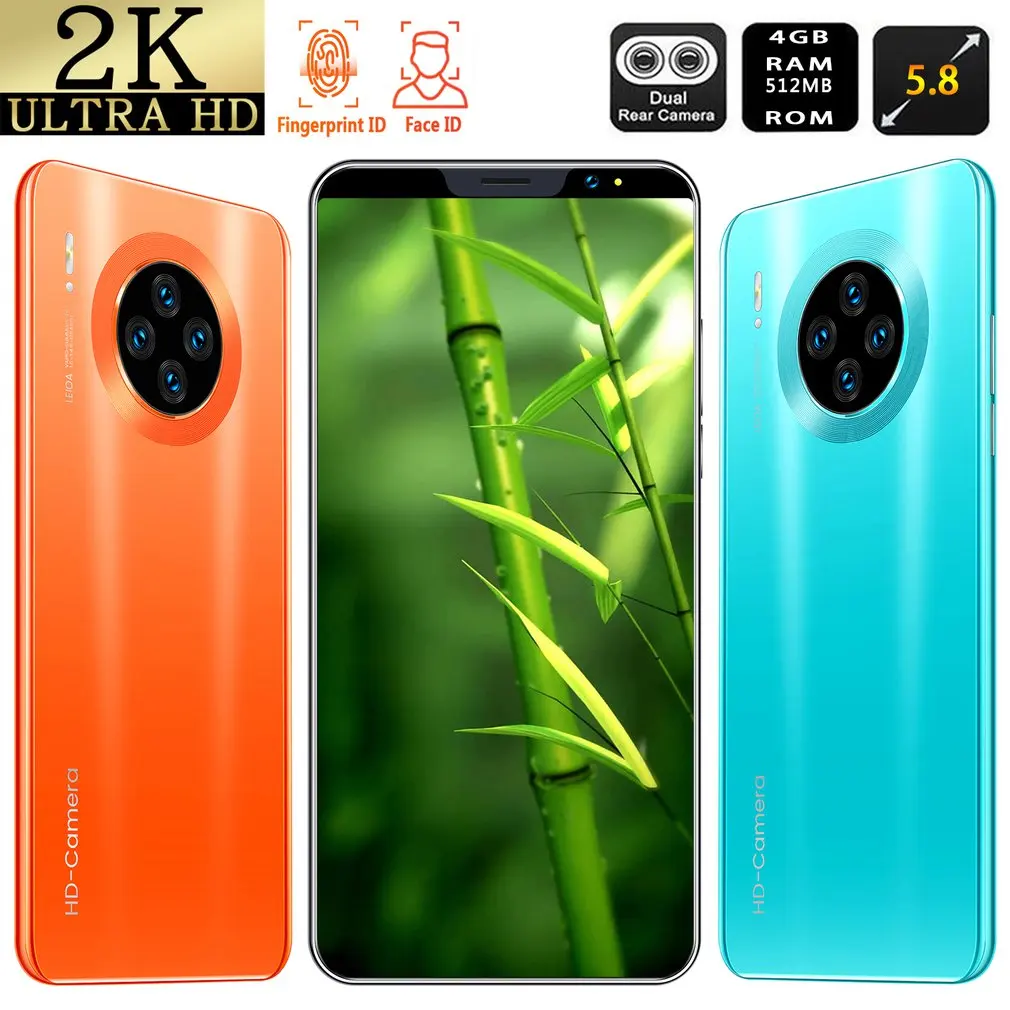 Mate33 Pro Smartphone with 512M+4GGB Large Memory 5.8 Inch Screen Support Face/Fingerprint Unlock Dual SIM Mobile Phones 2020