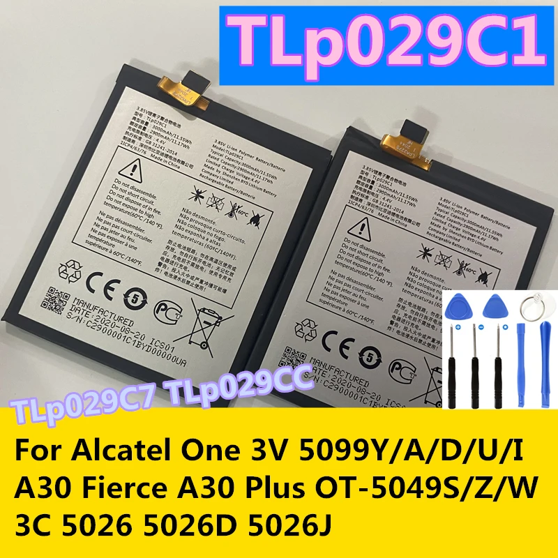 Новый аккумулятор TLp029C1 TLp029C7 TLp029CC для Alcatel One 3V 5099Y/A/D/U/I A30 Fierce Plus OT-5049S/Z/W 3C 5026 5026D 5026J |