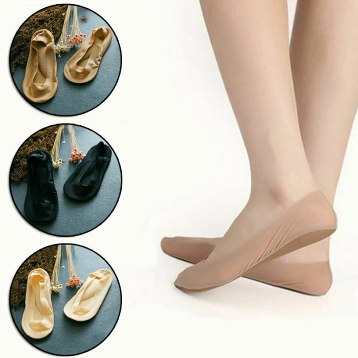 Носки с поддержкой арки, 3D, для массажа ног, забота о здоровье, для женщин, лето, Осень, ортопедические, ледяной шелк, носки с закрытым носком, кремнезем, невидимые
