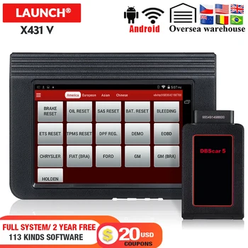 

Launch X431 V All system Diagnostic Tool OBD2 Full FUNCTIONS Code reader 16 Kinds Reset services OBD II diagnostic Scanner X431v