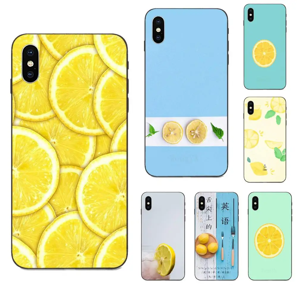 Мягкий с рисунками из ТПУ желтый лимон для Galaxy A3 A5 A6 A6s A7 A8 A9 A10 A20E A30 A40 A50 A60 A70 A80 A90