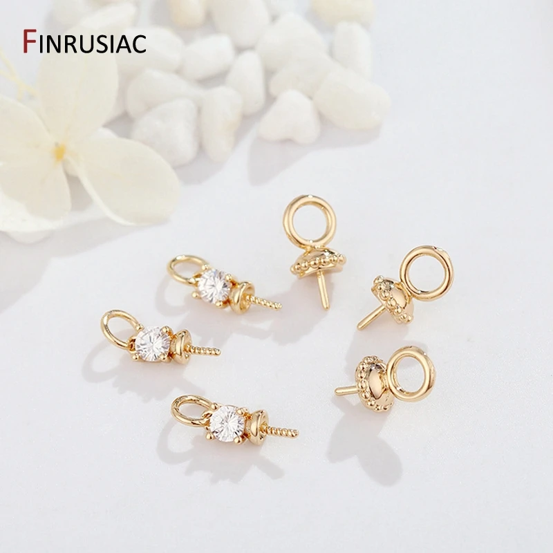 14k Gold Plated Jewelry Making Supplies Pendant Pearl Beads Holder Pin  Pendant Connector Pendant Beads Cap For Diy Jewellery - Jewelry Findings &  Components - AliExpress