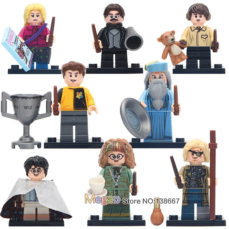 10 лотов сериала Поттер Добби Луна лонгботт Трелони Flitwick Mad-eye Moody Дамблдор строительные блоки игрушки для детей - Цвет: 80PCS