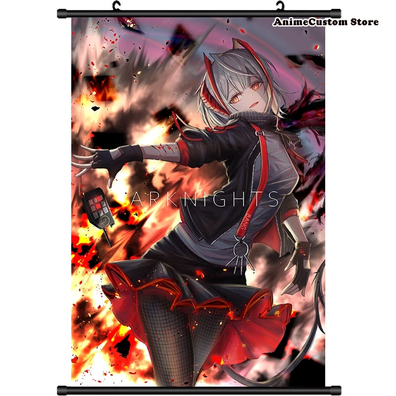 Quente anime jogos arknights w amiya nearl anime mangá parede cartaz de  madeira maciça pendurado rolo com pintura da lona - AliExpress