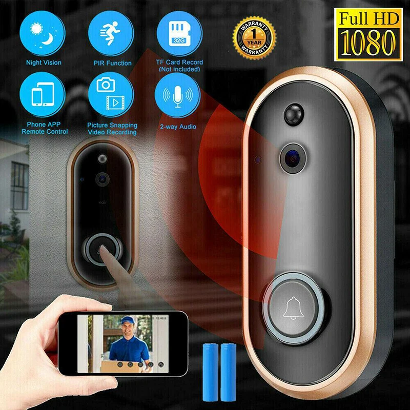 

Wireless 1080P 2.4G WiFi Phone Door Bell Camera Video Intercom Ring Doorbell