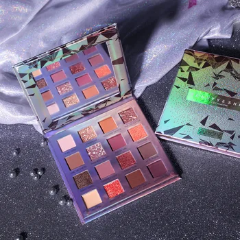 

New Design 16 color Purple Eye Shadow Palette Glitter Shimmer Unique Eyeshadow tray Concealer Makeup cosmetic