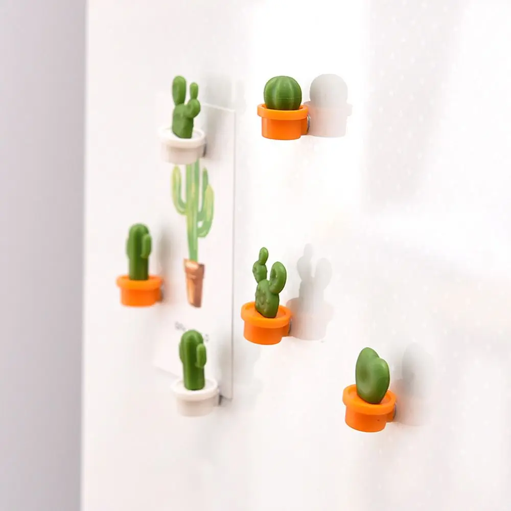 

6pcs/Set Fridge Magnets Succulent Plant Magnet Button Cactus Refrigerator Message Sticker Magnets Home Decoration