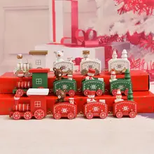 1 Набор, Рождественский деревянный поезд, игрушки, мини, Рождественский поезд, деревянный поезд, модель автомобиля, украшение, рождественские украшения для дома, новогодний подарок для детей