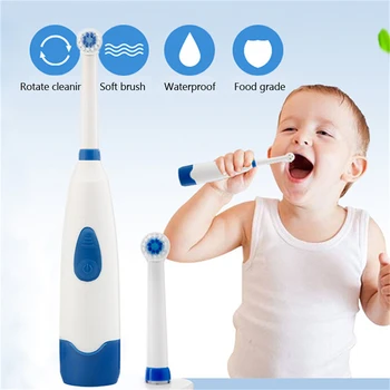 

Electric Toothbrush for Baby Kid Children Waterproof Rotating Teeth Whitening Oral Hygiene Tooth Brush With 2 Replace Brush Head