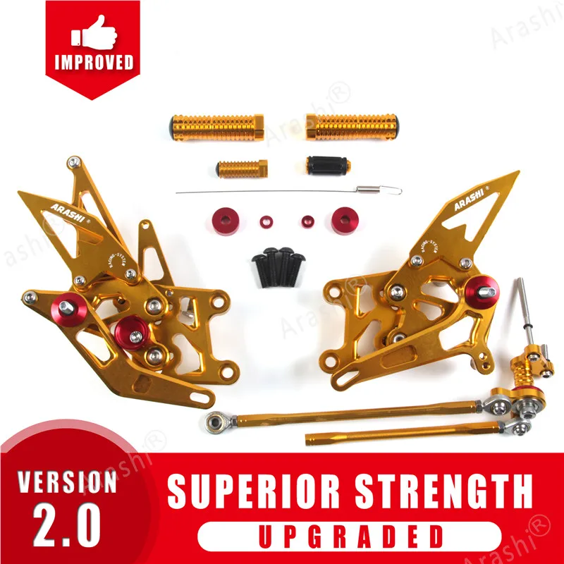 Регулируемая подставка для ног Arashi для HONDA CBR600RR 2009- CBR 600 RR 600RR CNC Rearset 2010 2011 2012 2013 - Цвет: Gold