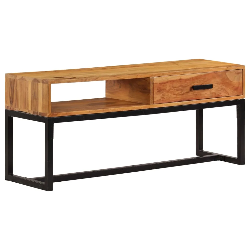 

Modern Dining Room Cabinets Wood TV Table VidaXL Solid Acacia Wood Sideboard Coffee Table with Steel Legs Durable 110x30x45 Cm