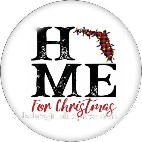 Merry Christmas HOME USA 18 мм кнопка оснастки ювелирные изделия DIY браслет Круглый Фото стеклянные кабошоны TW6352 - Окраска металла: B7381