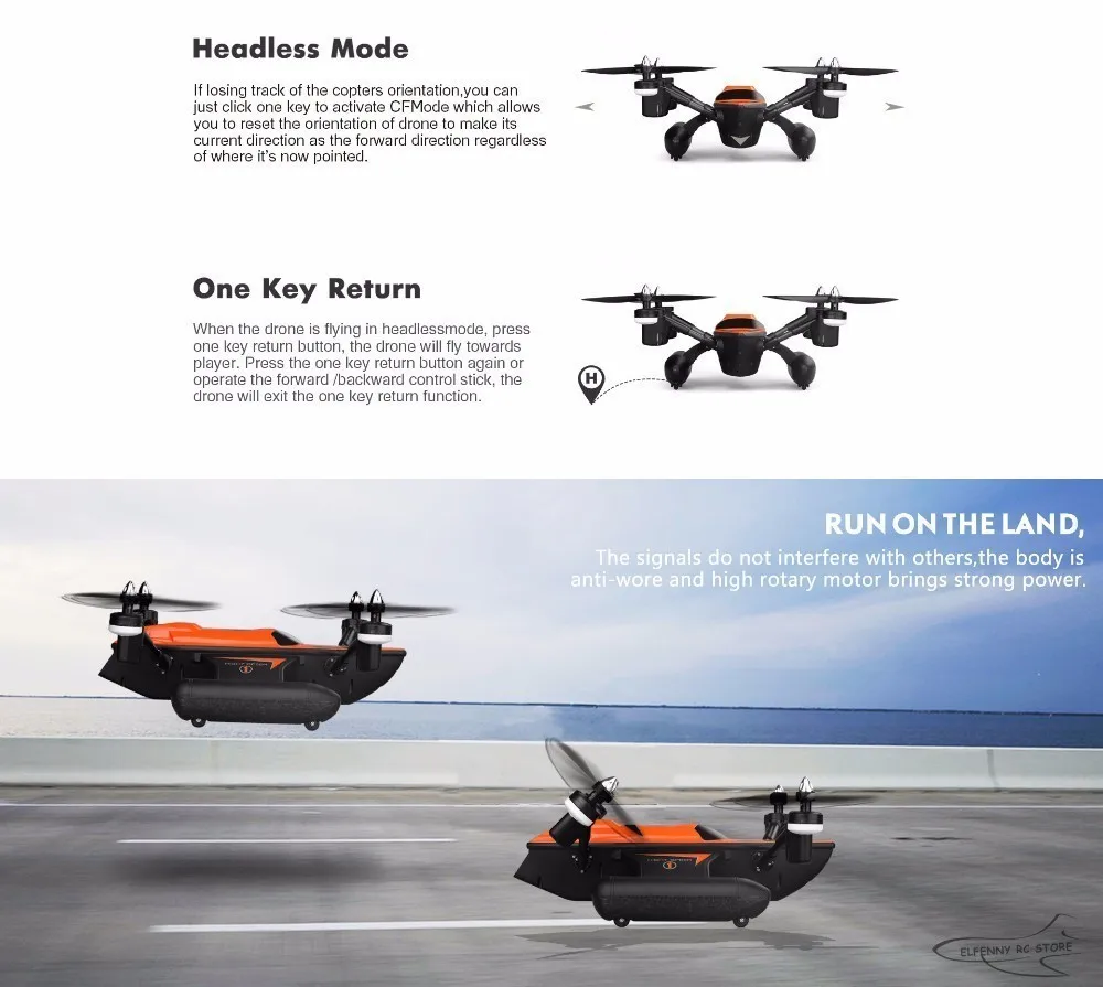 WLtoys Q353 Радиоуправляемый Дрон RTF воздушный наземный морской режим Безголовый режим один ключ возврат радиоуправляемые игрушки-Квадрокоптеры Радиоуправляемый Дрон с светильник