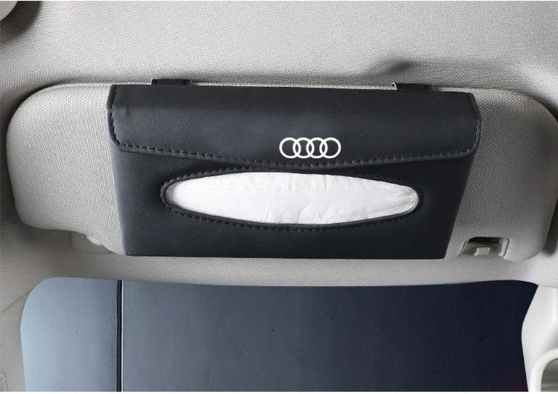 1 шт для Audi b5 b7 b8 A3 A4 A4L A5 A6L C5 C6 RS4 RS5 Q3 Q5 Q7 TT Стайлинг автомобиля солнцезащитный козырек ткани Бумага коробка заднем сиденье Бумага салфетка