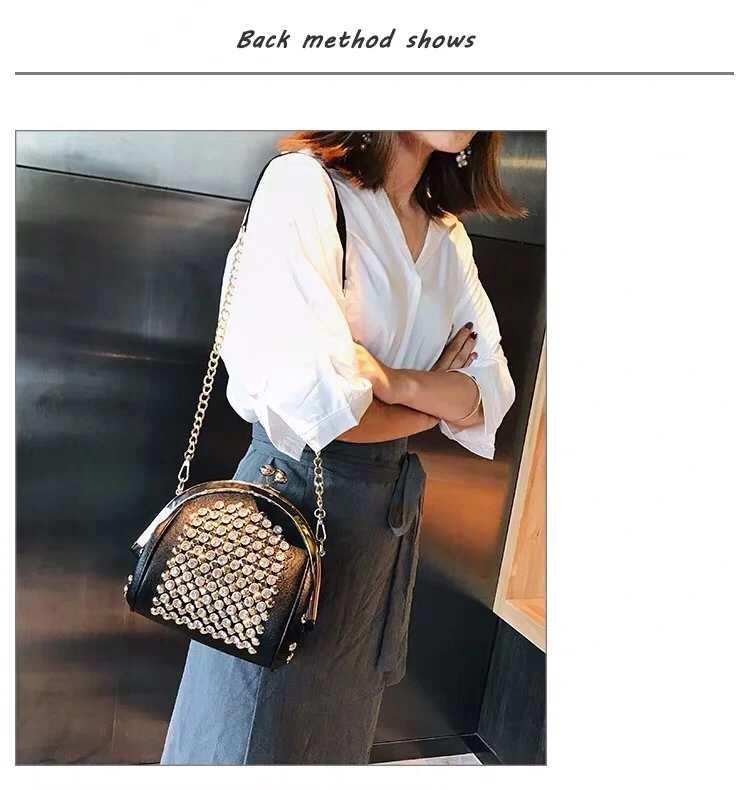 High Quality PU Leather Women Bag Bags for Women Glittering Diamonds Handbags Simple Wild Chain Tote Shoulder Bags Crossbody Bag