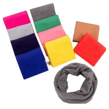 LIHFSI, 10 цветов, однотонный шарф для девочек, теплый шарф для детей, Детский хлопковый шарф для девочек, однотонный волшебный шарф с круглым вырезом, детский шарф