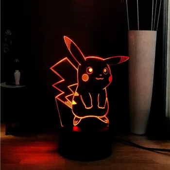 

Lovely Pokemon Pet LED Night Light for Kids USB Touch Pikachu Desk Lamp Cute Girls Bedroom Table Lamp Creative Decor Light