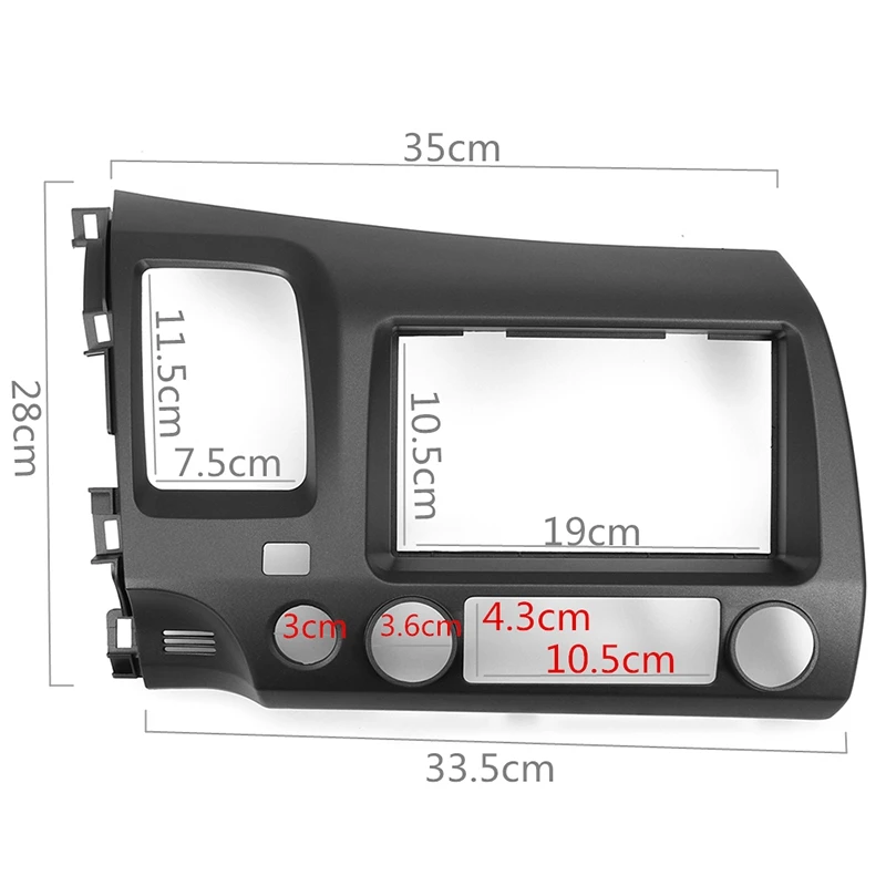 2 Din рамка для Honda для Civic 2007-2011 Автомобильная Радио фасции ободок отделка комплект тяжелый ABS пластик двойной Din стерео приборная панель