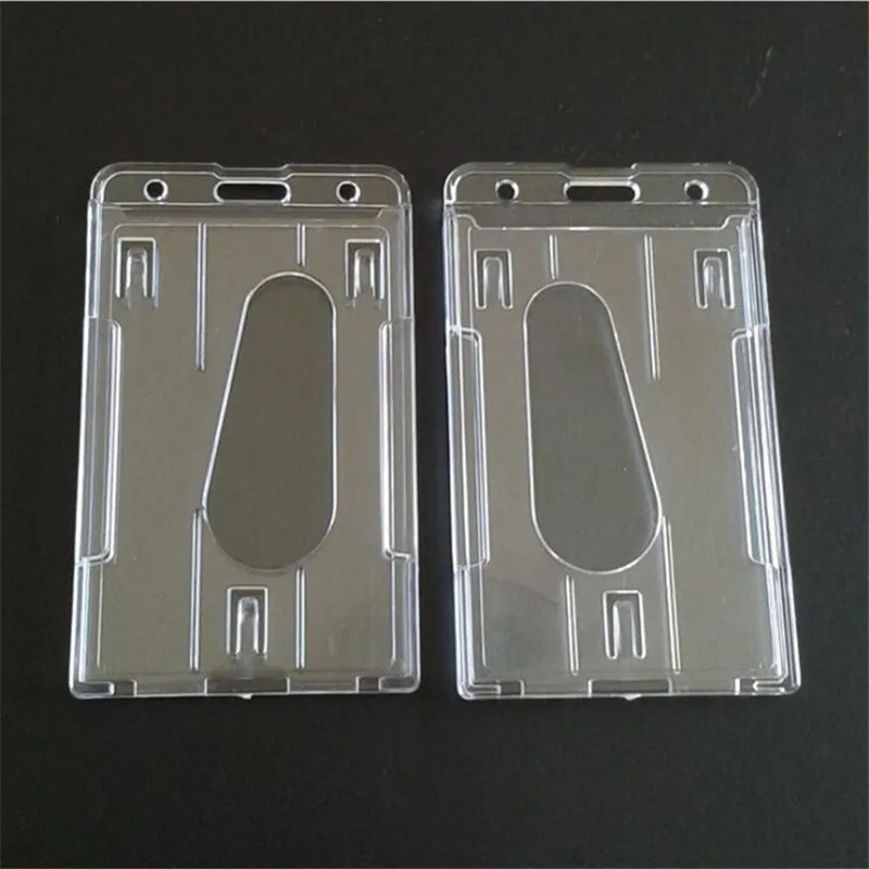 Double Card Acrylic Plastic ID Badge Card Holder Credit Cards Protector ID Cover Case 1PC wallet card holder,card holder,credit card holder,id card holder,id card case
