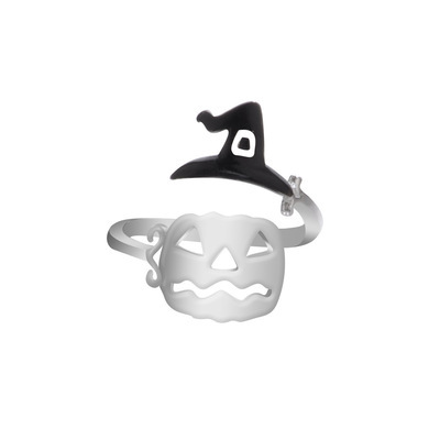 Rings For Women Men Couple Halloween Knuckles Decorate Rings Metal Silver Plated Skull Open Adjustable 2021 Trend Jewelry